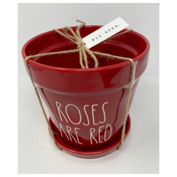 NEW Rae Dunn Roses Are Red Planter Pot 🌹 - Picture 3 of 5